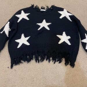Rocks and Rags black/white star sweater